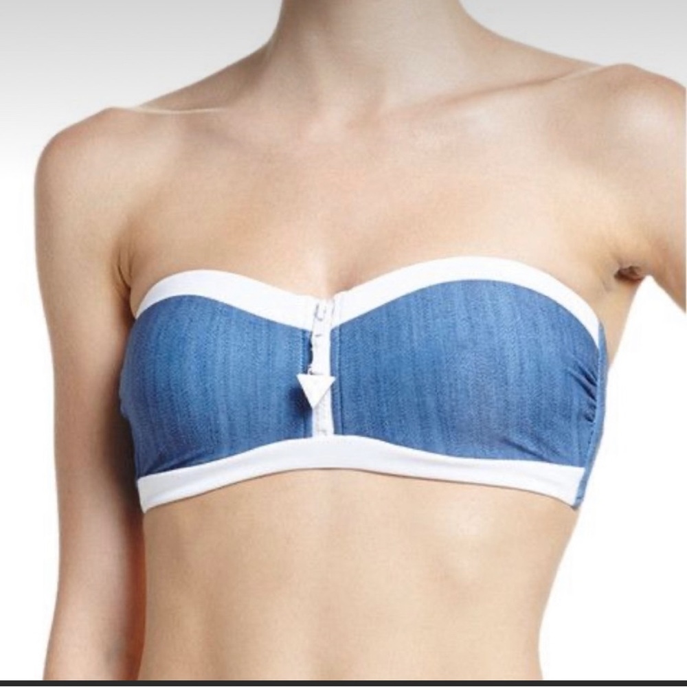 Seafolly Block Party bandeau bustier swimsuit top Size 12